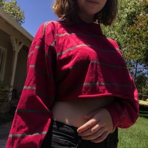 Striped Long Sleeve Crop Top